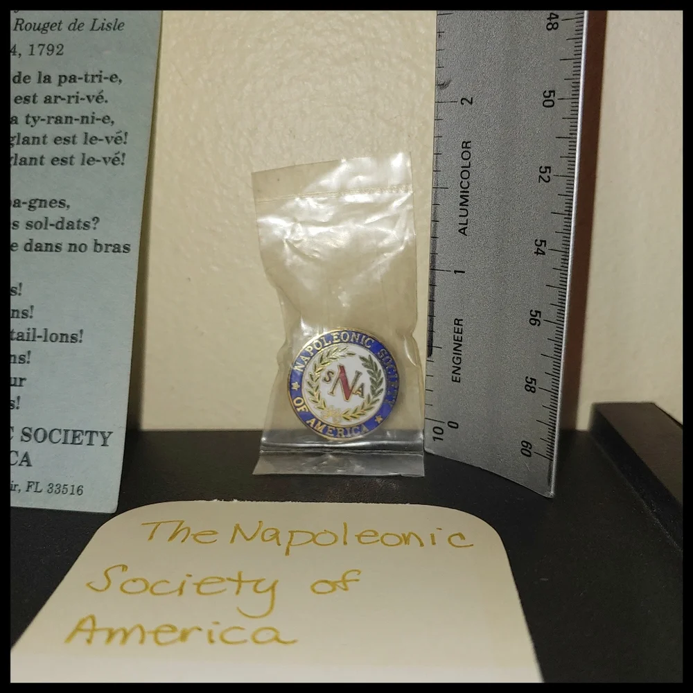 Vintage Sealed Pin Napoleonic Society of America, 80s